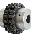 Pro Grade Roller Chain Coupling Kc6022 Clamp Style Aluminum Hubs And Stainless Steel Discs Zero Play Heavy Duty Build for servo motor.