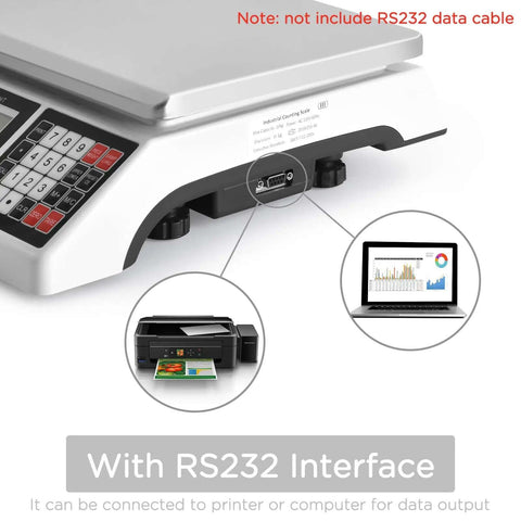 10Kg Digital Counting Scale With 0.1g Precision For Inventory And Parts, RS232 Port for printer or computer connectivity