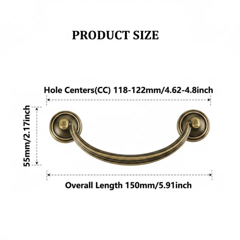 Top Notch Vintage Bronze Drawer Pulls To Spruce Up Your Kitchen Cabinets No Sweat Install 4 Pack 4.5 Inch Zinc Alloy furniture hardware dimensions.