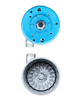 Top and bottom view of a 1000W Portable Hydro Water Generator With LED Light 220V DC Micro Water Turbine Power Wheel