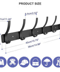 Wall Mounted Coat Rack With 6 Heavy Duty Hooks For Coats Hats Towels Purses Robes 2 Pack Tough As Nails Black Metal Backplate Durable Wall Hanger For Entryway Hallway Bedroom product dimensions and uses