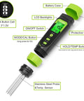 All In One Digital Soil Moisture And EC Meter For Indoor Plants And Gardens No Guesswork Quick Accurate Hygrometer For Watering Potted Plants Garden Beds Compost Nurseries And Farmers, black handheld meter with stainless steel probe and cap
