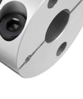 Close-up of 8mm X 14mm Diaphragm Clamp Shaft Coupling For Servo And Stepper Motors With 32mm Dia X 40mm Length Aluminum Hubs