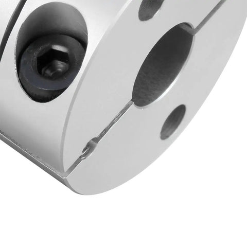 Close-up of 8mm X 14mm Diaphragm Clamp Shaft Coupling For Servo And Stepper Motors With 32mm Dia X 40mm Length Aluminum Hubs