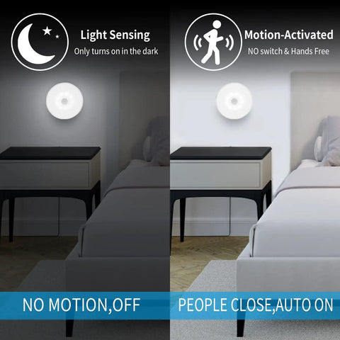 LED Motion Sensor Closet Light Battery Powered Cordless Under Cabinet Lighting for bedroom with no wiring needed