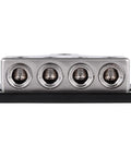 Heavy Duty Car Audio Power Distribution Block With Rock Solid Zinc Alloy Build, 1 Or 4 Gauge Input And Four Outputs With Reducers, Premium Block Cover For Safe Install And Peak Conductivity. zinc alloy 4-output block with cover