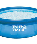 Easy Set 12 Foot Round Pool 30 Inch Deep For Small Yards Family Friendly Inflatable Backyard Pool with blue outer ring visible.
