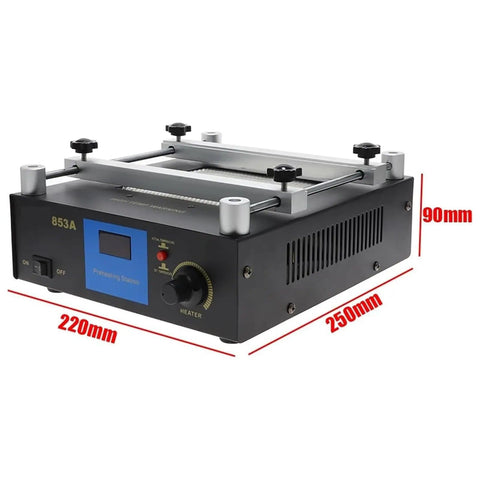 Pro Grade Digital Preheat Soldering Station With Hot Plate And High Power Preheating Hot Air Gun For PCB Desoldering, 853A Preheater
