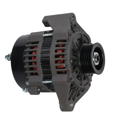 Close-up of Beefed Up 12V 70A Marine Alternator 892940T01 for Mercury Marine 135CXL to 300XXL engines, showing coil and pulley.
