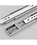 Heavy Duty Steel Drawer Slides With Quiet Bearings Three Section Guide Rails Double Row Stainless Steel Ball Bearings 300mm Cabinet Drawer Tracks Sturdy 38kg Load Smooth Quiet Sliding For Kitchen Cabinets close-up