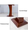 Hassle Free Wood Lecture Podium showcasing curved design and thickened base, suitable for church sermons or conference events.