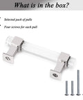 10 Pack 5 Inch Center To Center Adjustable Cabinet Handles Modern Drawer Pulls with screws and acrylic tube on chrome base