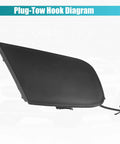 Pair Front Left And Right Bumper Tow Hook Covers For Lexus CT200h 2014 2015 2016 2017 Replacement Tow Eye Cap OE 5212776904 5212876904 Direct Fit OE Style Easy Install plug-tow hook cover