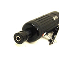 Top Tier 16 Piece Air Straight Die Grinder Kit Generating 22000 Rpm Ball Bearing Power Through Quarter Inch Npt Inlet close-up of air die grinder.