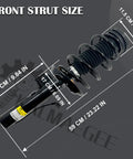Cadillac XTS Front Left Or Right Shock Strut Assembly With Coil Spring 3.6L V6 2013 2014 2015 2016 2017 2018 2019 size diagram