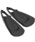 Unisex Lightweight Swim Training Fins With Open Heel Design, Silicone Short Blade Flippers For Men And Women, Black, Size 7.5-9
