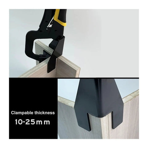 Measurement Tools Portable Woodworking Clip Oblique Hole Locator With Quick Fix Right Angle Clamp Tool in use on wooden boards