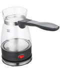 Electric Turkish Coffee Pot With Detachable Handle Clear Glass Teapot And Kettle For Office Home Or On The Go RV Restaurant Use 110V Multipurpose Coffee Machine Fast Brew For Travel, front view