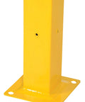 Heavy Duty Steel Tubular Mounting Posts With Safety Yellow Finish Pre Drilled Base Plate For Bolt On Railing System and Industrial Guardrail, 18 inch height