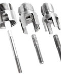 Heavy Duty Three Piece Pipe Thread Kit with no fuss dual function internal and external threading for PVC and plastic pipes