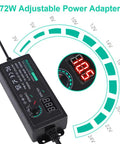 Adjustable DC Power Supply 3V To 24V 3A 72W With LCD Display showing voltage settings and dials