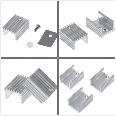Heavy Duty Aluminum Heat Sink Kit 10 Pcs Triode Voltage Regulator Cooling Fins Metal Radiator For Electronics Computers Industrial Equipment Lightweight Quick Install Durable Thermal Management For Chips, 20x15x10 mm