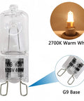 Image of G9 120V 40W Xenon Light Bulb Warm White 2700K Dimmable 2 Pin JC T4 Base for Microwave Ovens Chandeliers