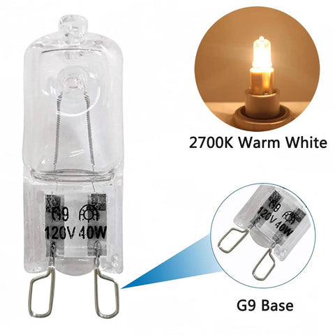 Image of G9 120V 40W Xenon Light Bulb Warm White 2700K Dimmable 2 Pin JC T4 Base for Microwave Ovens Chandeliers