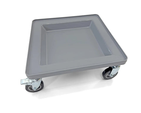 Glass Rack Dolly For Dish And Glass Racks, Heavy Duty Mobile Transport Cart With 4-Inch Wheels And Two Locking Casters, Light Gray