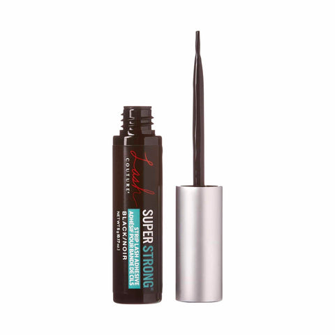 Super Strong Black Lash Glue For Strip Lashes And Clusters With Biotin And Blueberry Extract Gentle On Natural Lashes Brush Tip Applicator Long Lasting Wear Dermatologist Tested Latex Free Formaldehyde Free tube with brush applicator