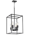 6 Light Black Farmhouse Pendant Chandelier With Square Cage Shades For Kitchen Dining Room And Entryway Dimmable Rustic Modern Ceiling Light Fixture Dope Home Vibe Lighting