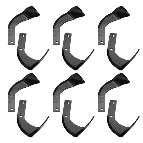 Left Right Rotary Tine Kit For Honda Tillers FRC800K1 FRC800 Replacement Part 06722 V20 003, black tines on white background.