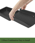 Hands installing 2 Pack Gutter Downspout Extensions And Splash Block Set For Rain Gutters No Fuss Easy Install 24 Inch Black
