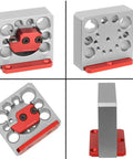 Adjustable Dowel Maker Jig for Drill Milling 8 To 20 Mm Holes, Aluminum Alloy Woodworking Tool, multiple views showcasing design.