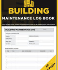 Must Have Maintenance Log Book For Property Managers And Landlords cover showing building info sheets and 120 pages indication.