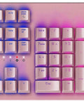Beast Mode Wired Opto Mechanical Gaming Keyboard Featuring Killer Rgb Led Backlighting And Snappy 45 Gram Actuation Switches Engineered For Absolute Zero Lag Pc Gaming Marathons top view showing RGB keys and layout.