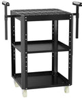 Heavy Duty Workhorse Rolling Planer Stand With Rock Solid 550 Lb Capacity Height Adjustable Workbench Table with smooth gliding casters.