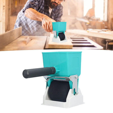Portable Adhesive Roller Drum For Woodworking Projects Delivers Slick Glide Of Liquid Glue Over Pvc And Latex Veneer Preventing Zero Drip Nonsense While Guaranteeing Hella Smooth Application with ergonomic handle.