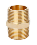 Go-To Solid Brass Pipe Fitting Hex Nipple Three Quarter Inch By Three Quarter Inch NPT Male Adapter for Plumbing Systems