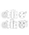 Technical diagram of Beefy High Torque Brushless Servo Motor With Separate Encoder For Industrial Automation, key dimensions shown.