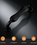 Matte Black Cabinet Handles 30 Pack With 3 Inch Hole Centers 76mm Solid Zinc Alloy Kitchen Drawer Pulls shown close-up