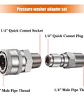 Shimeyao 4-set 1/4 in pressure washer quick-connect adapters with male/female plugs and socket