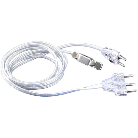 2-Prong Foil And Sabre Body Cord With Transparent Cable Plugs, durable twin-core copper wires for race-ready fencing, set of 2