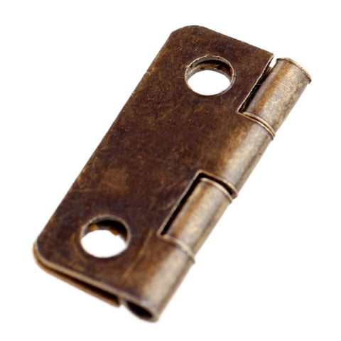 Close-up of bronze-coated hinge from Heavy-Duty Concealed Rotating Hinges Set For Cabinets And Jewelry Boxes, 16x13mm, 4-hole fitting