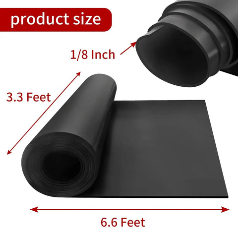 Heavy Duty Pro Grade Neoprene Rubber Sheet Roll 80 Inch By 40 Inch By One Eighth Inch Thick Insulated Heatproof Gasket Material for DIY Projects