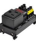Rail Mount 120V NEMA 5-15R Single Outlet Power Strip Module With Rocker Switch And Resettable Thermal Circuit Breaker Overload Protection