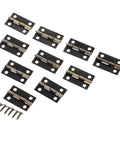 Rotating Concealed Hinge Set For Cabinets And Drawers, 10 Pack, 24x16mm Butt Hinges Bronze Gold Decorative Finish with screws