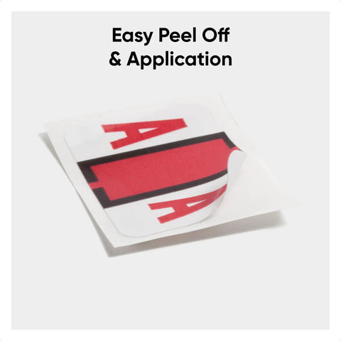 Bar Style Color Coded Alphabetic Label A Red Roll With 500 Labels Per Roll In Dispensing Box For Super Easy Peel