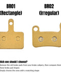 Brake Pads For Spark, Racer, Cityone, Mars, And Speedy Bicycles Rectangle BR01, BR01 rectangular and BR02 irregular shapes comparison