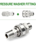 12-piece stainless steel pressure washer adapter kit with 3/8 in male quick-connect fittings